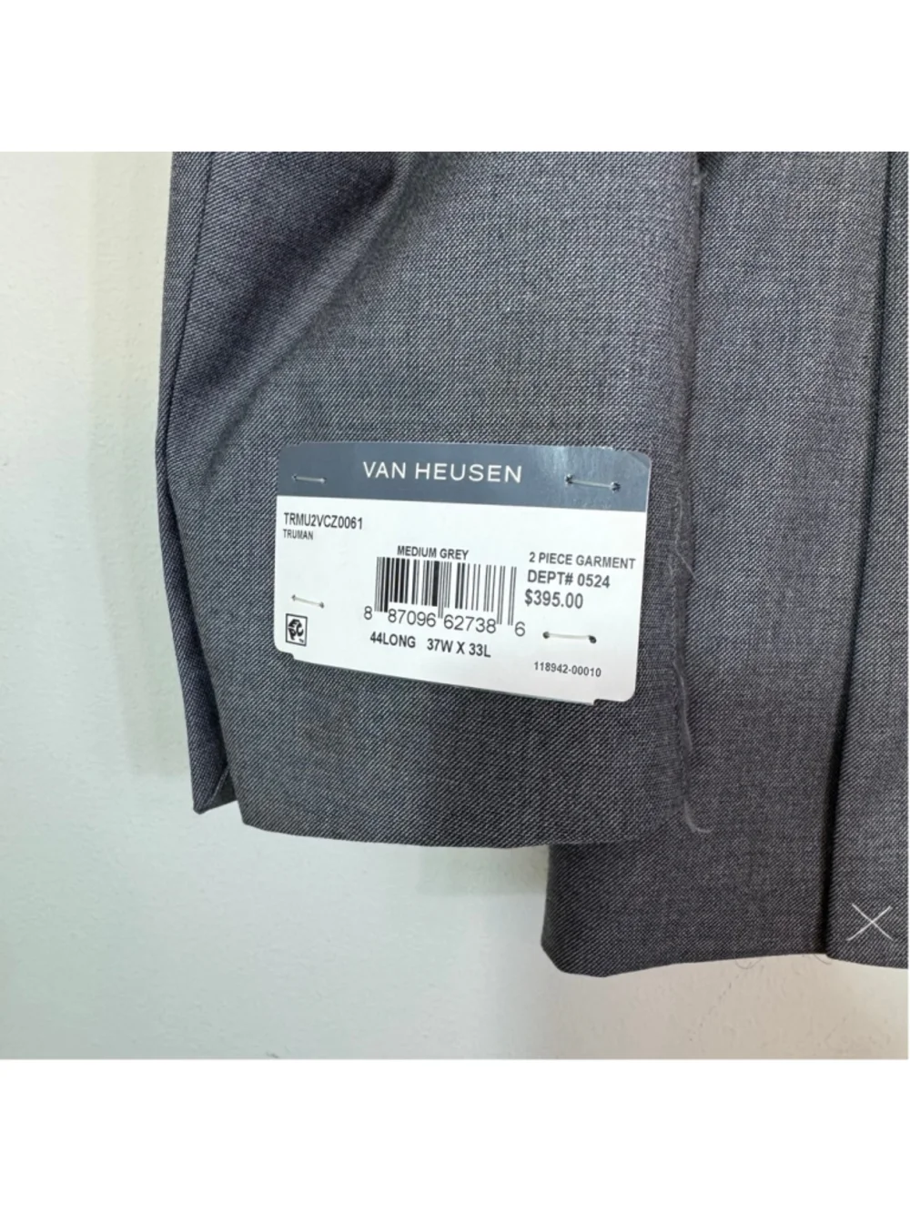 VAN HEUSEN Flex Men’s Slim Fit Stretch Suit Jacket Blazer Medium Gray Size 44L